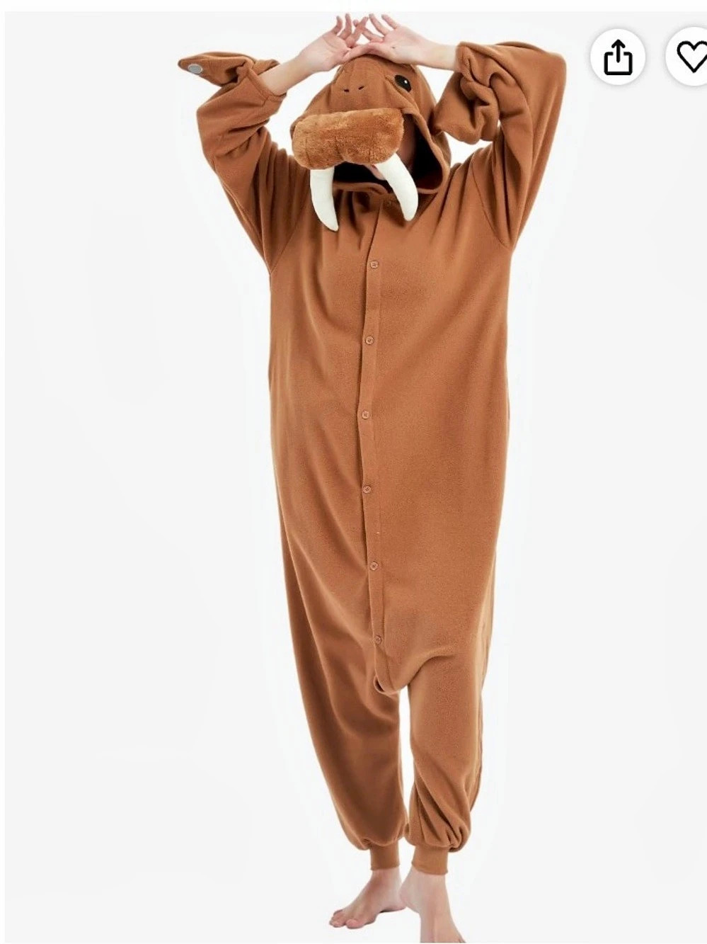 Ressber Adult Animal Onesie Halloween Walrus Costume Unisex Onesie XL